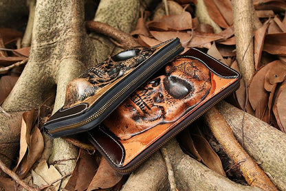 Skull Crossbones Leather Wallet | Skull Action