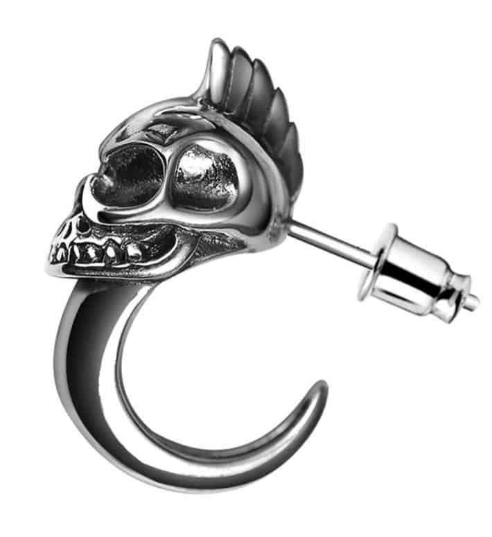Skull Earrings Sterling Silver