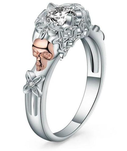 skull engagement ring diamond