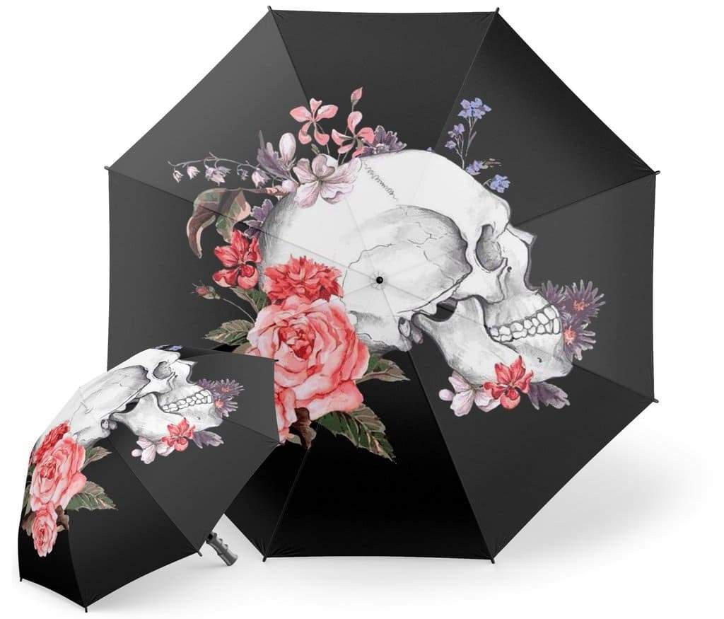 Skull Flowers Umbrella