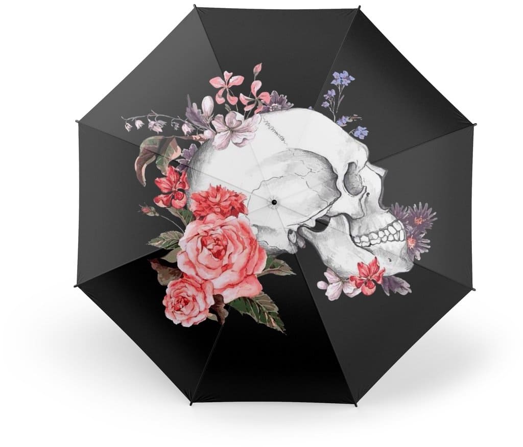 Skull Flowers Umbrella | Skull Action