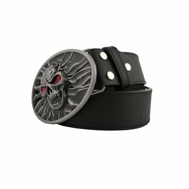 Skull Head Leather Belt