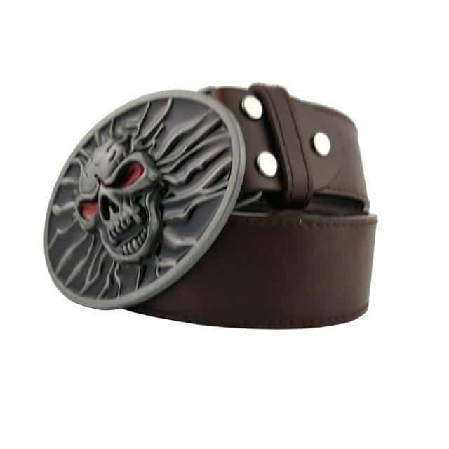 Skull Head Leather Belt