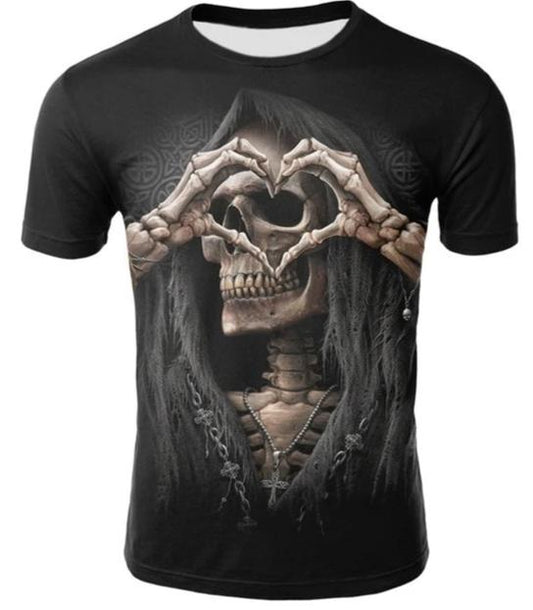 skull heart t shirt