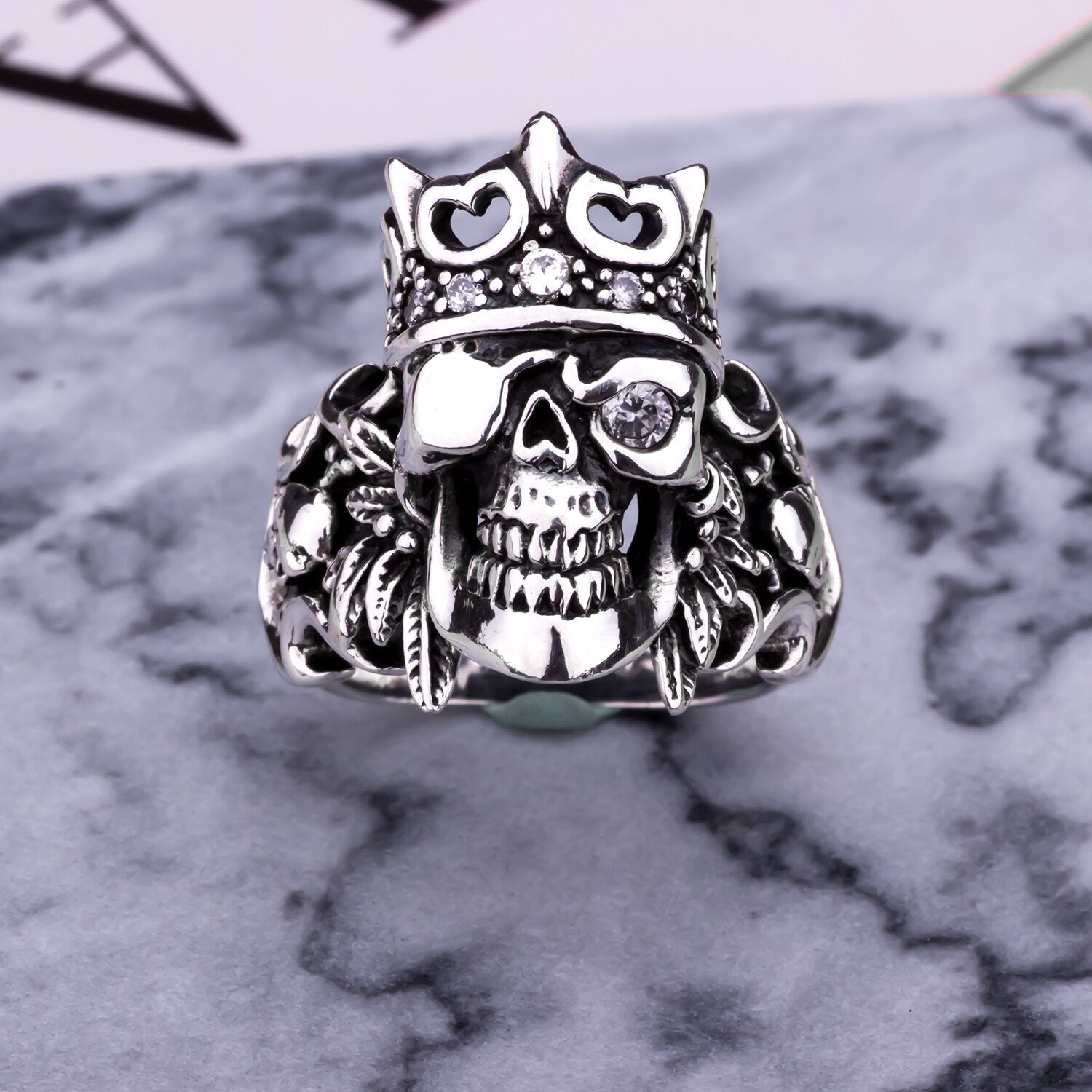 Cognac Diamond Lena Skull Crown Ring – Love & Luxe
