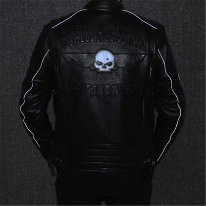 Skull Leather Jacket Motorcycle | Skull Action