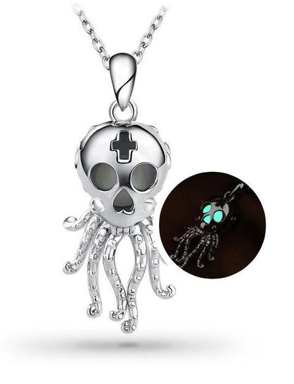skull octopus necklace