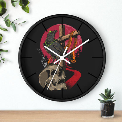 skull-raven-clock