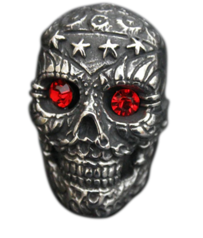 skull ring red eyes for sale
