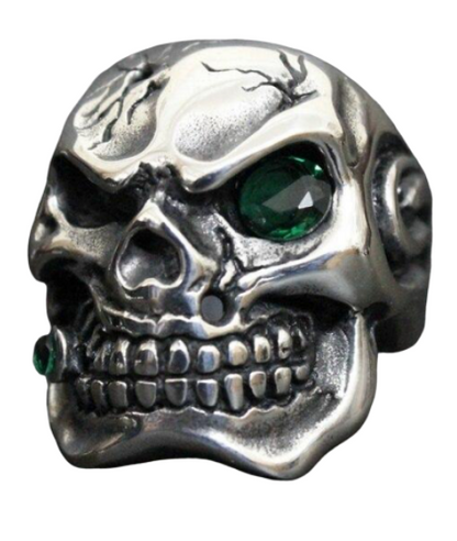skull ring emerald