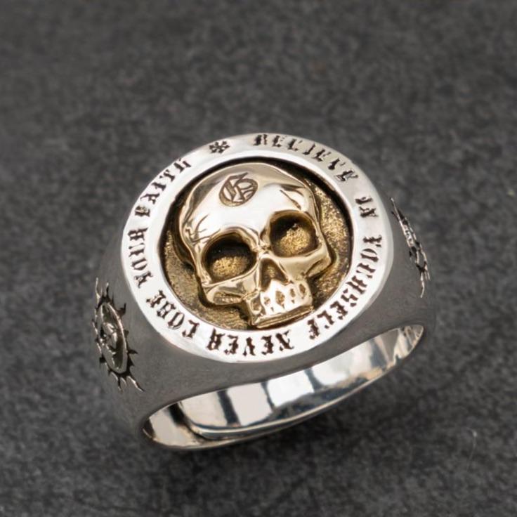 Skull Ring Silver Antique | Skull Action