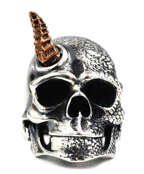 skull ring with horn