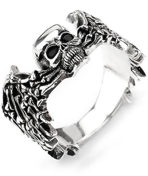 skull ring with wings