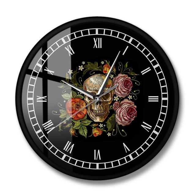 Skull Rose Clock
