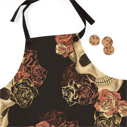 skull-roses-apron-vintage