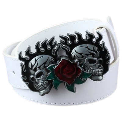 Skull Roses Belt Buckle