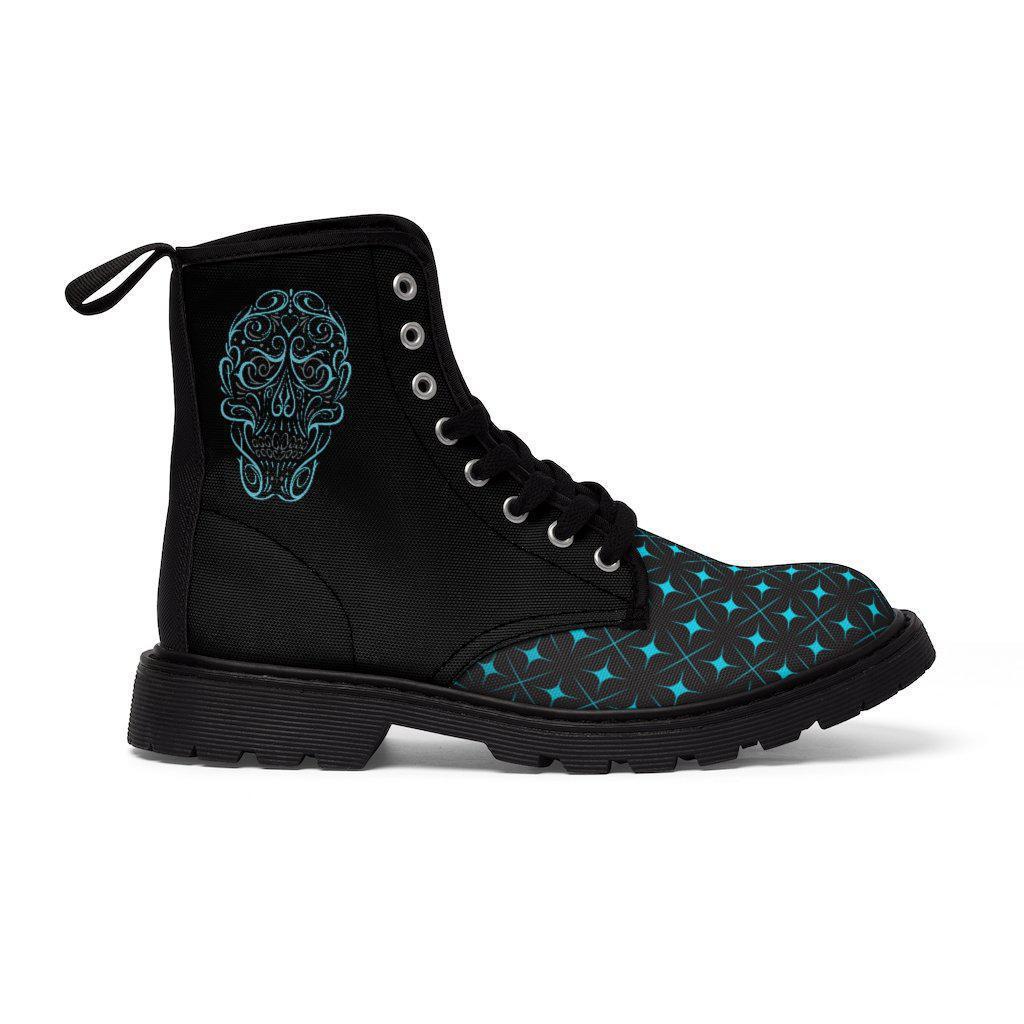skull-rubber-boots-blue