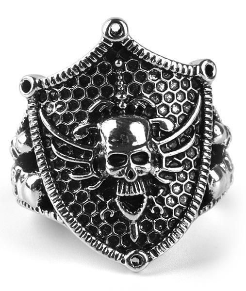 skull shield ring