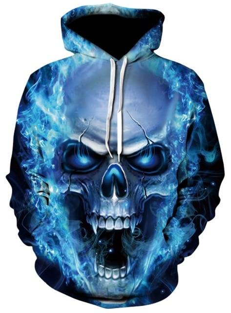 skull sweatshirt blue