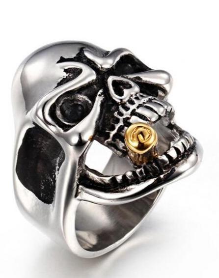 skull with cigar ring
