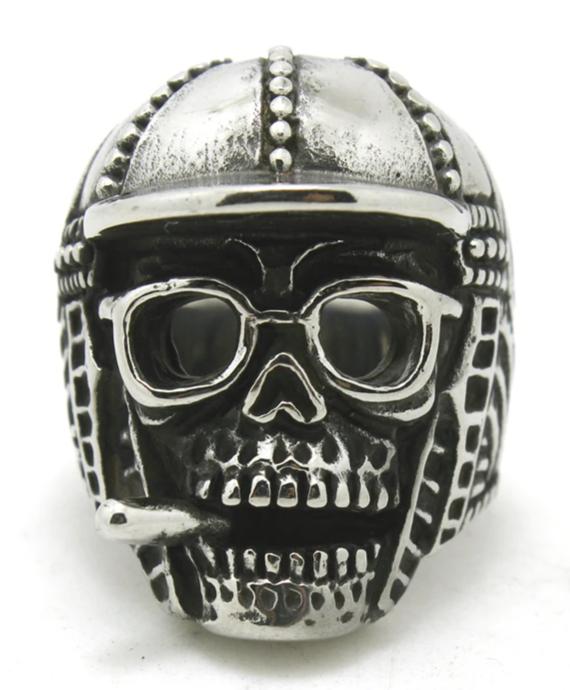 smoking skull ring