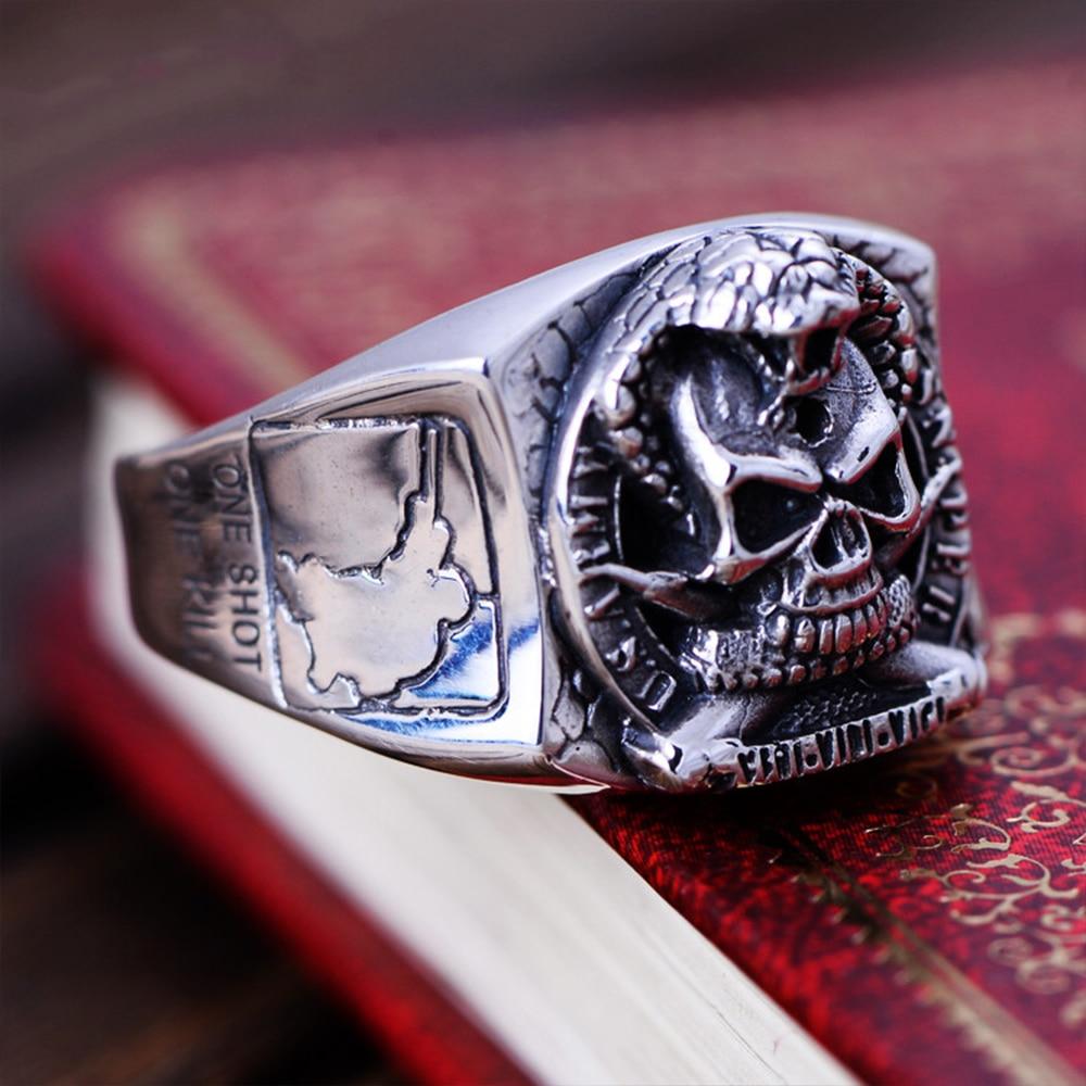 Snake Ring Silver Handmade | Skull Action