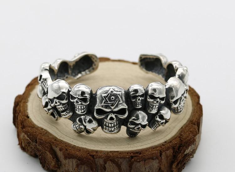 Solid Silver Skull Bracelet | Skull Action