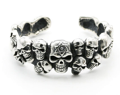 solid silver skull bracelet