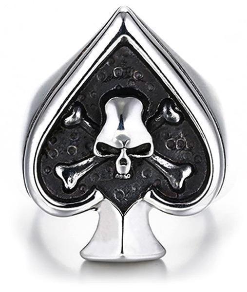 spade skull ring