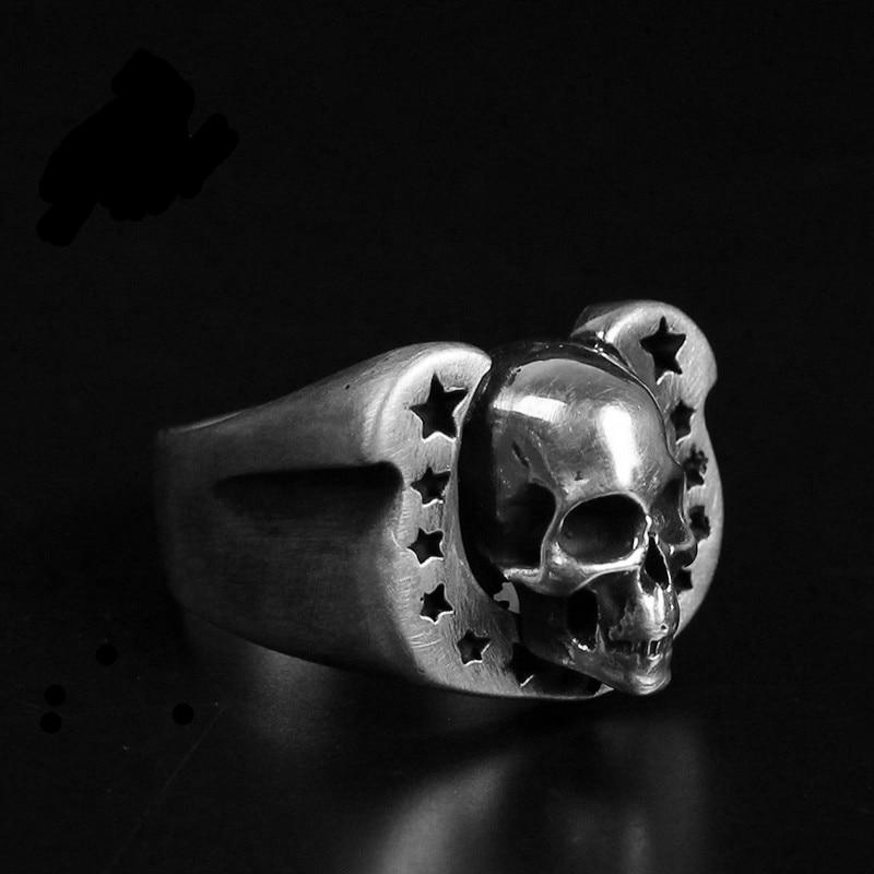 Stainless Steel Horseshoe Ring | Skull Action