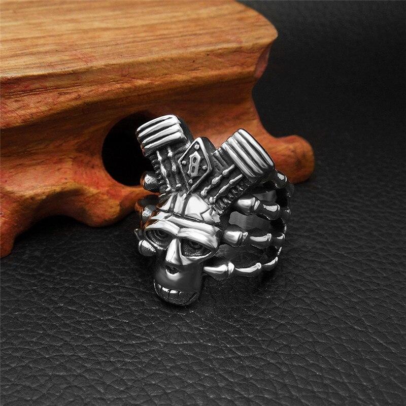 Stainless Steel Skull Biker Ring | Skull Action