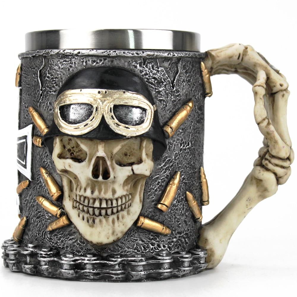 Stainless Steel Skull Coffee Mug