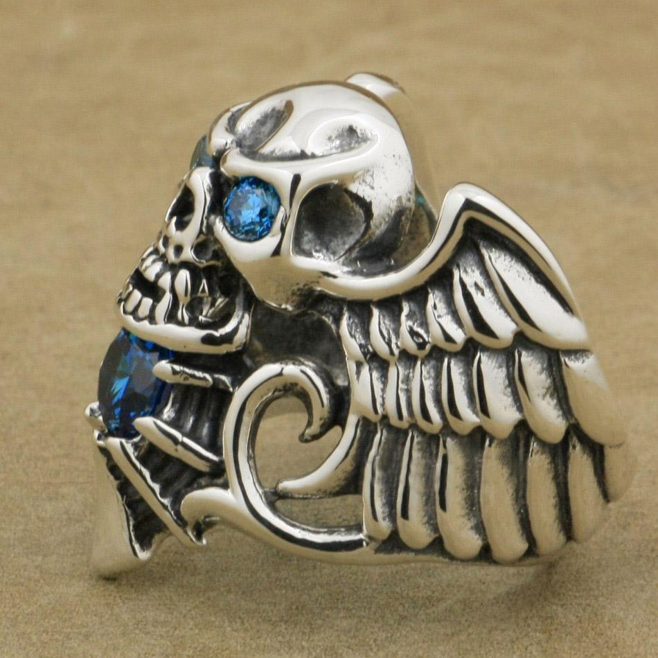 Sterling Silver Biker Skull Rings | Skull Action