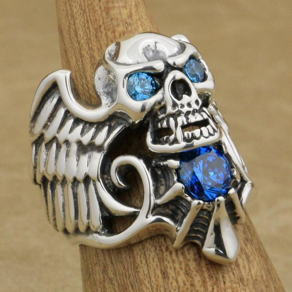 Sterling Silver Biker Skull Rings | Skull Action