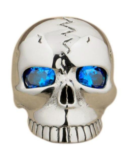 Sterling Silver Blue Eye Ring | Skull Action