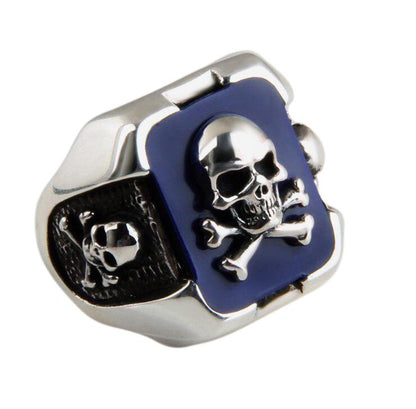 sterling silver pirate skull ring