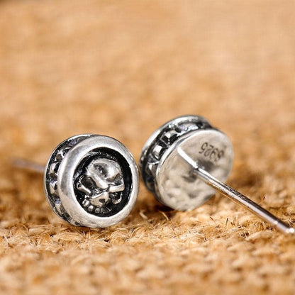 Sterling Silver Skull Stud Earrings | Skull Action