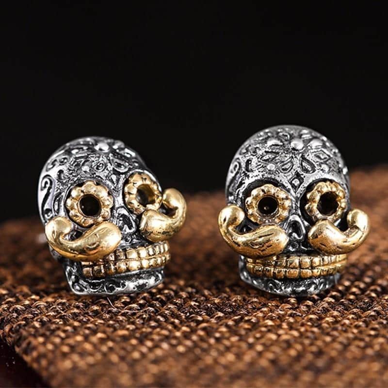 Sterling Silver Sugar Skull Earrings | Skull Action