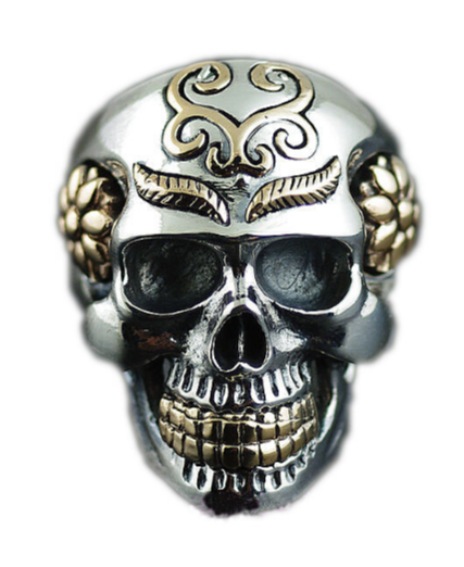 sterling silver sugar skull ring