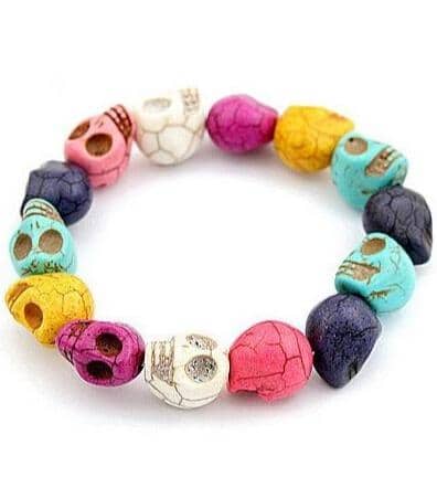 Sugar Skull Bead Bracelet