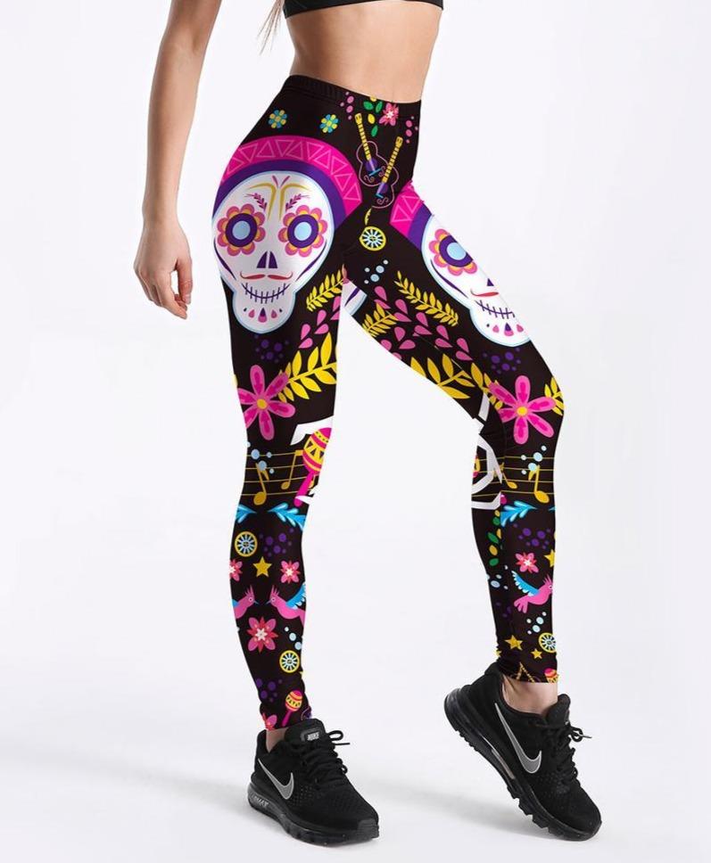 Sugar Skull Yoga Leggings