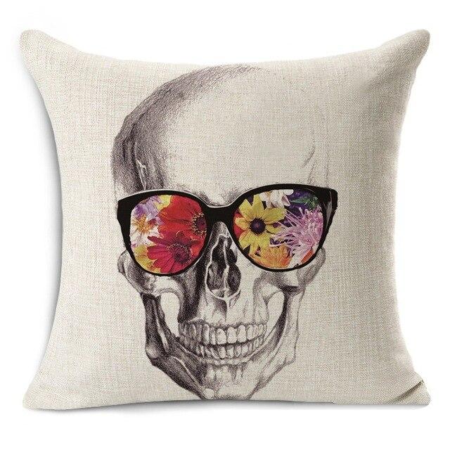 Sunglass Skull Pillow