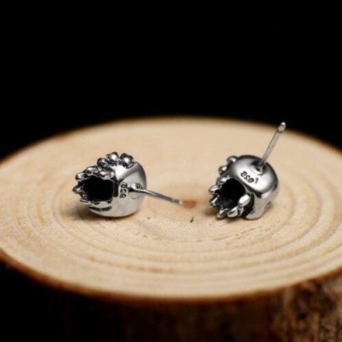 Tiny Skull Earrings Sterling Silver | Skull Action