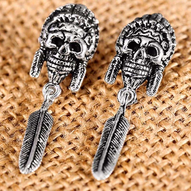 Tribal Skull Earrings | Skull Action