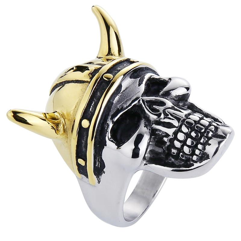 Viking Gold Ring For Sale | Skull Action