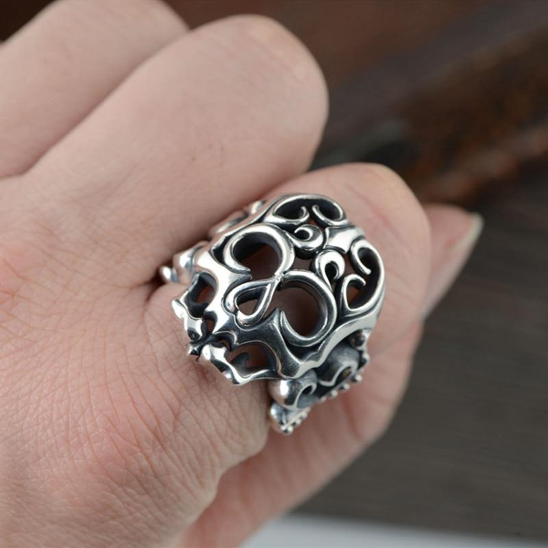 Vintage Sterling Silver Skull Ring | Skull Action