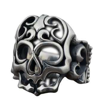 vintage sterling silver skull ring