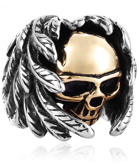 winged skull ring