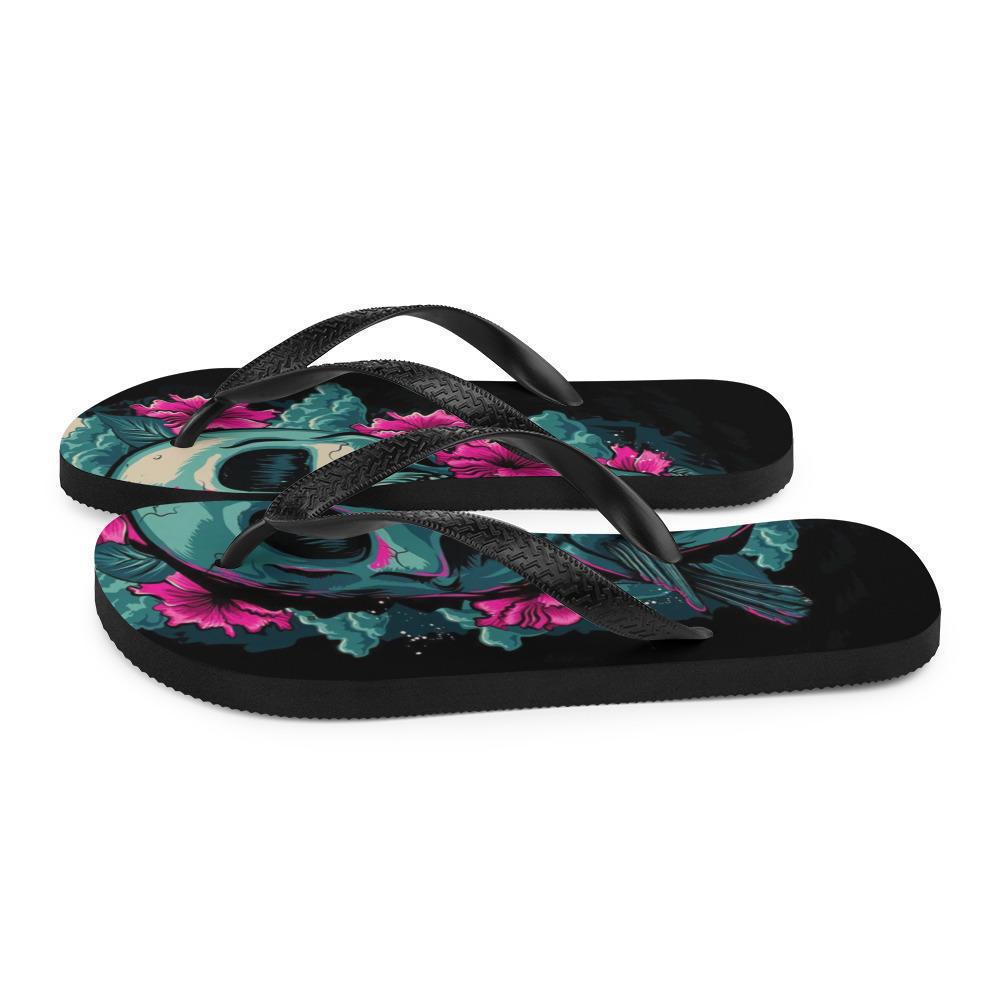 women-s-Sugar-Skull-Flip-Flops-print