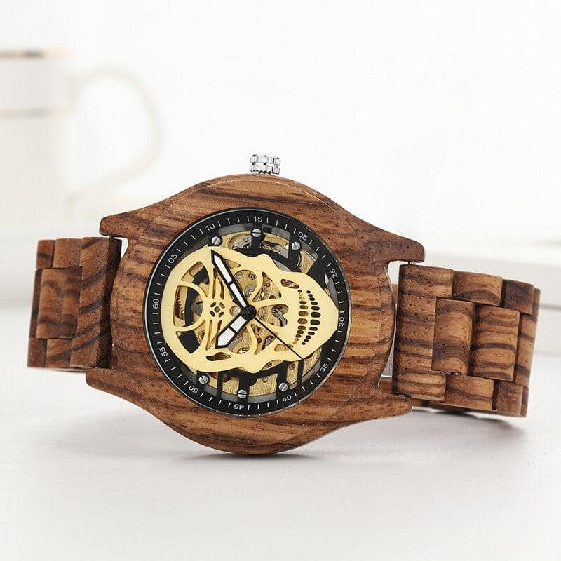 Wood Skeleton Watch | Skull Action